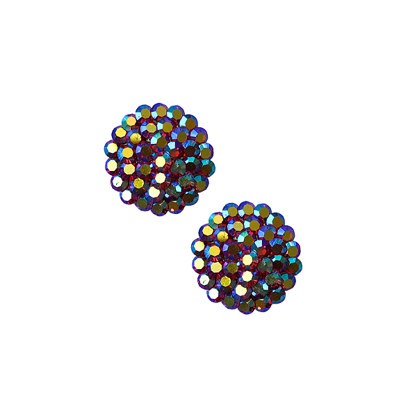 Brinco Pequeno de Strass Rubi Furta-cor BF1300