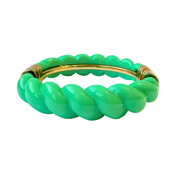 Bracelete de Acrílico Torcido Verde Água 811P