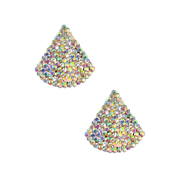 Brinco Grande Triângulo com Strass Furta-cor BG2113