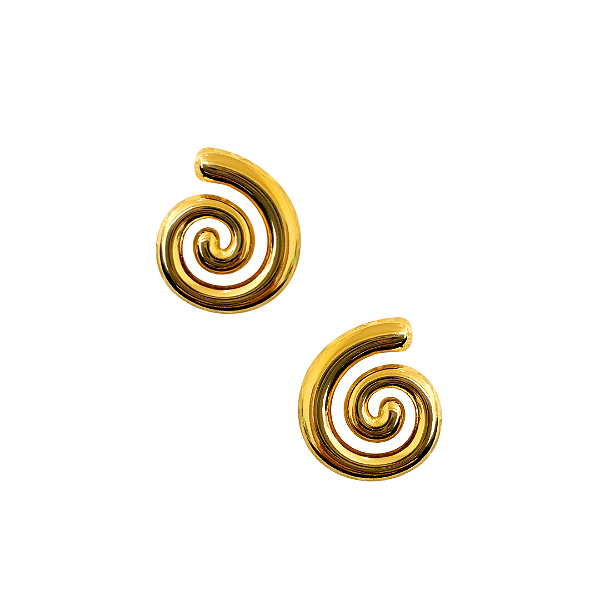 Brinco Médio Dourado de Aço Espiral BM2117