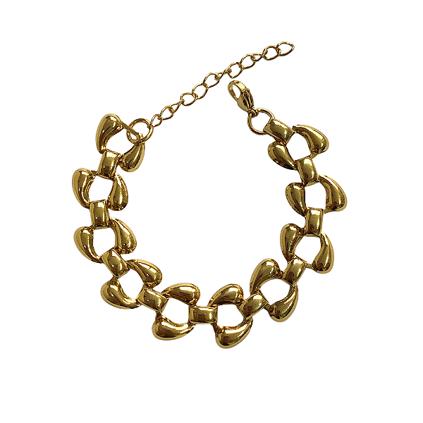 Pulseira de Aço Dourado Elos 815P