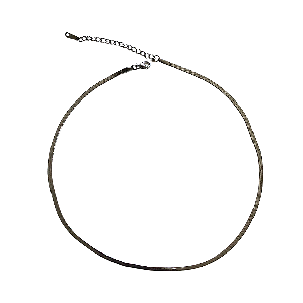 Choker de Aço Fita Prata CL818