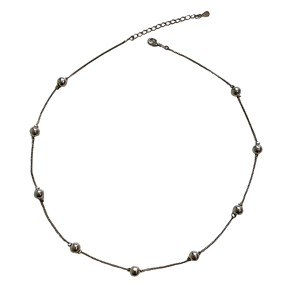 Colar de Prata com Bolinhas CL819