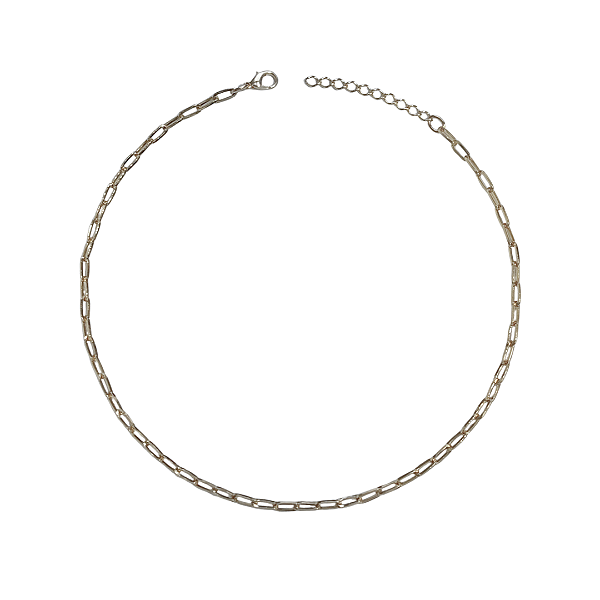 Choker de Corrente Prata Elos Finos CL826