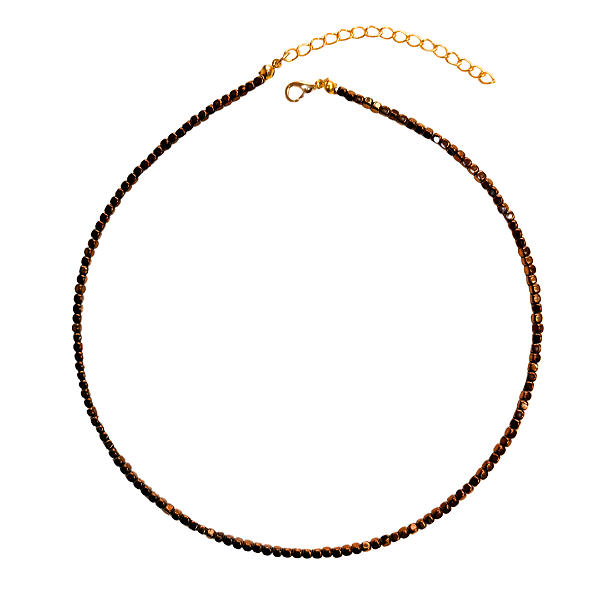 Colar Pedra Natural Hematita Marrom CL830