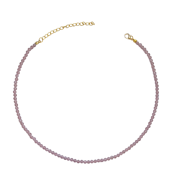 Gargantilha de Cristais Facetados Lilás Feminina CL858