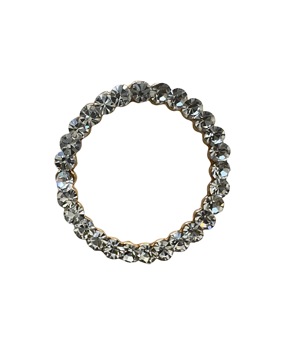 Broche Dourado com Strass Cristal Feminino   Broche01