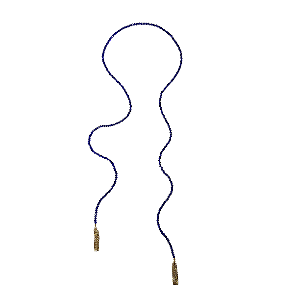 Colar G. Gravatinha Ajustável de Cristais Azul Bic CL871