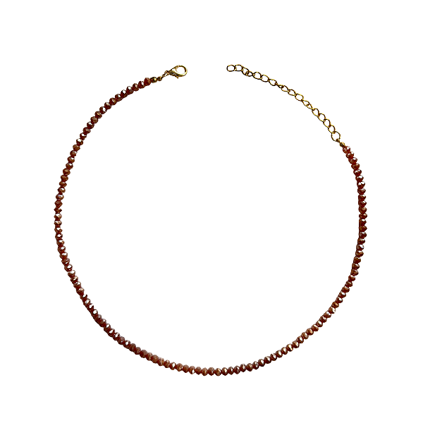 Choker de Cristais Rose Perolado CL884