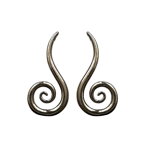 Brinco Grande Espiral Orgânico Prata BG2220