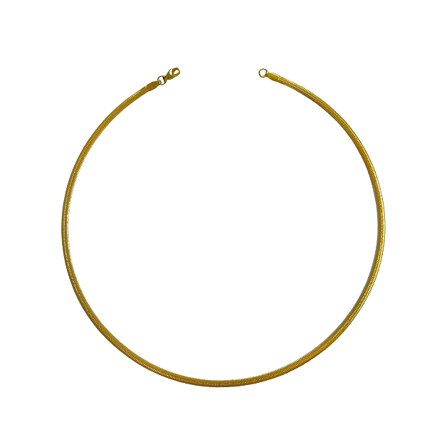 Choker De Malha Dourada de Aço CL888