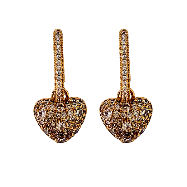 Argola Pequena de Coração com Zircônia