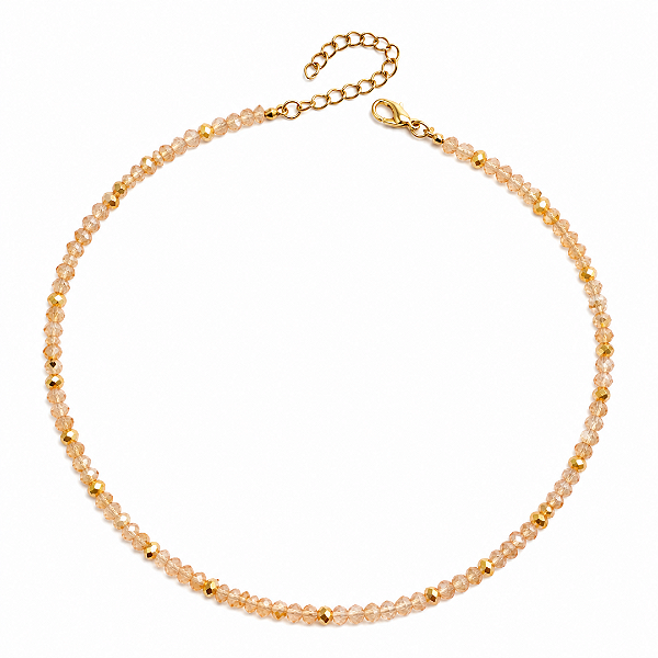 Choker Gargantilha de Cristais Pêssego, Furta-Cor