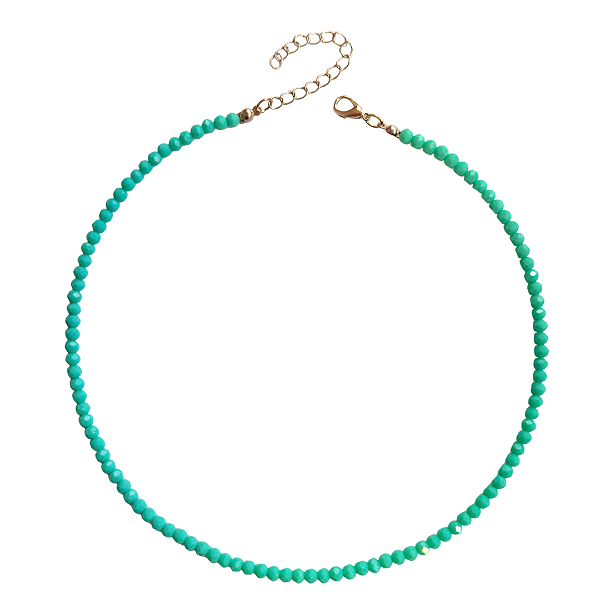 Choker Gargantilha de Cristais Turquesa