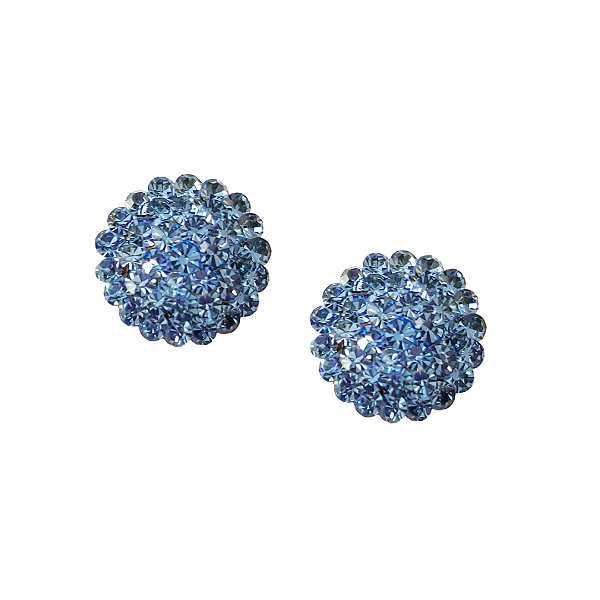 Brinco Pequeno Redondo Azul Jeans - BF434BJ