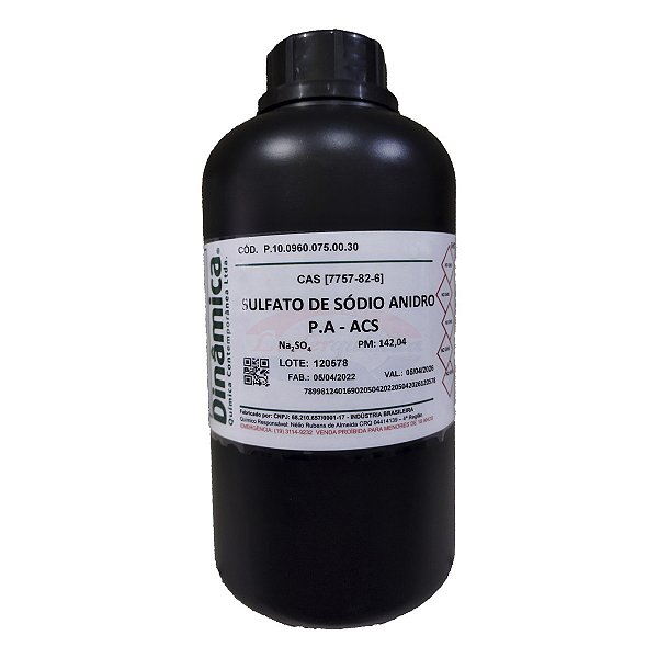 Sulfato De Sódio Anidro PA 1KG Dinamica