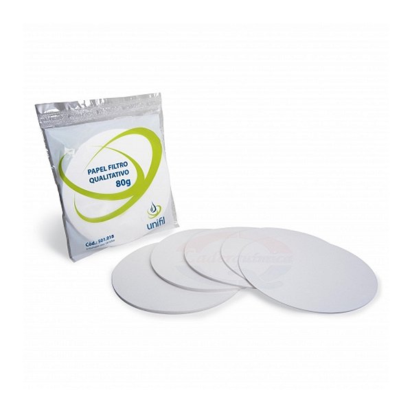 Papel Filtro Qualitativo 15,0cm 80g 100 Folhas - Unifil