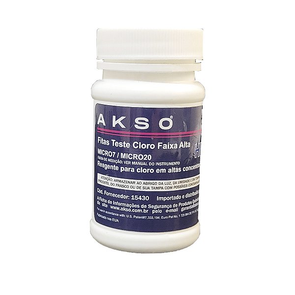 Fitas Para Cloro Faixa Alta Com 50 Testes -