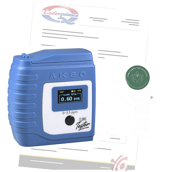 Medidor De Cloro Faixa 0,00 A 3,50 PPM Cloro Tester Com Certificado De Calibração Akso