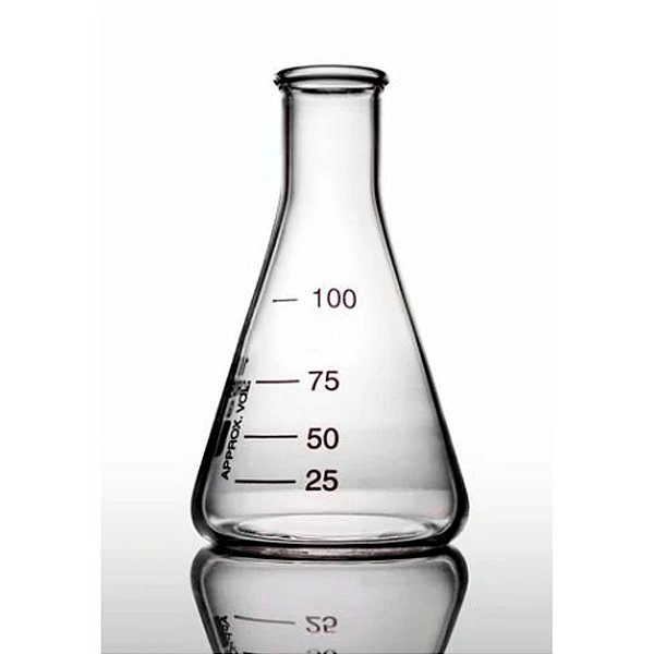 Erlenmeyer 300ml Vidro Boro Boca Estreita Graduado -