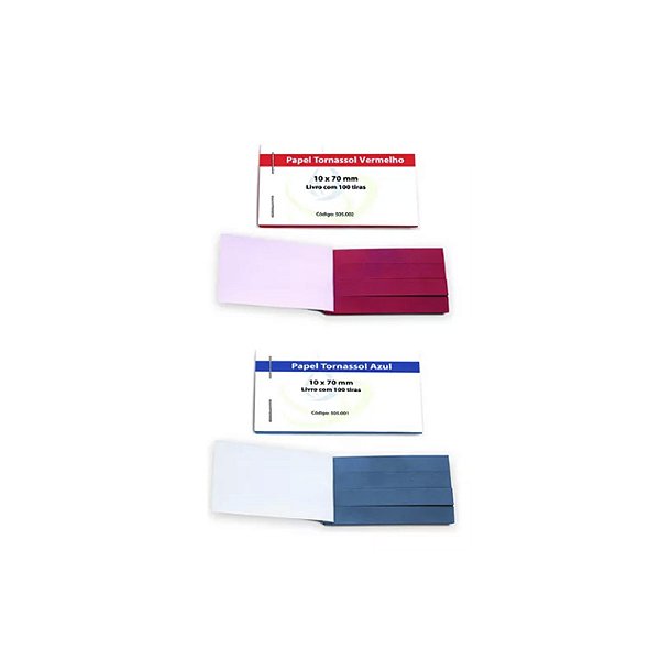 Kit Papel De Tornassol Vermelho E Azul C/ 100 Tiras Cada - Unifil