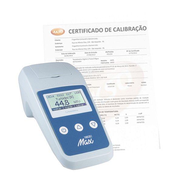 Turbidez Max Turbidímetro Com Certificado Rastreável Digital Akso
