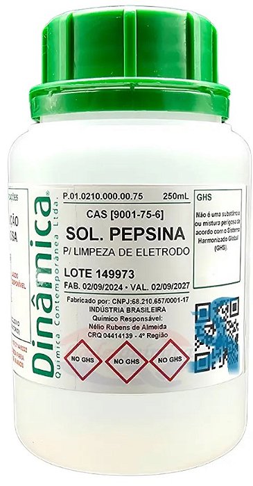 Pepsina em Solução Para Limpeza de Eletrodo 250ml Dinamica
