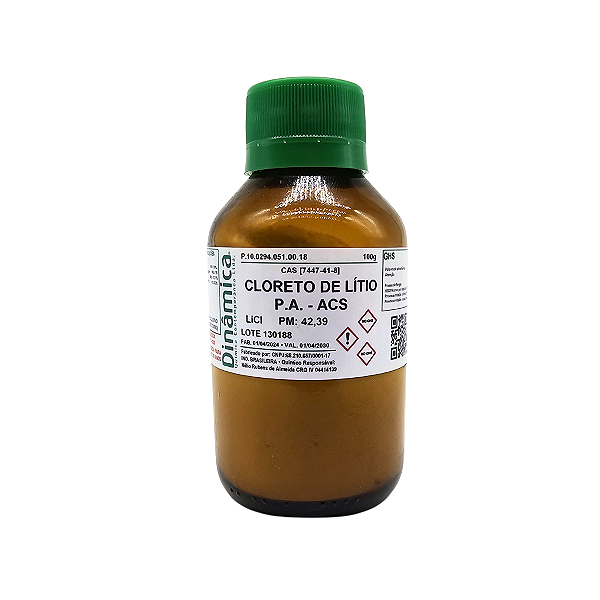 Cloreto De Lítio P.A. 100g Dinâmica