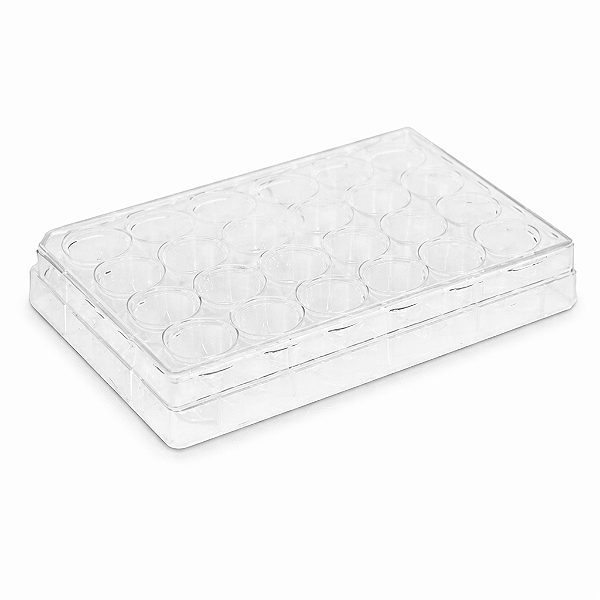 Placa Para Cultivo De Células 24 Poços Fundo Chato Kasvi
