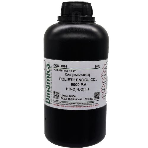 Polietilenoglicol 6000 PA 500g Dinamica