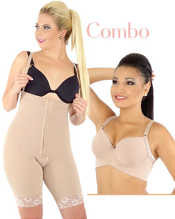 Cinta bermuda de cós alto + Sutiã de sustentação - CONFORT - Cintas  Modeladoras Corpo Pele - Pós parto, Cirúrgica , Estética