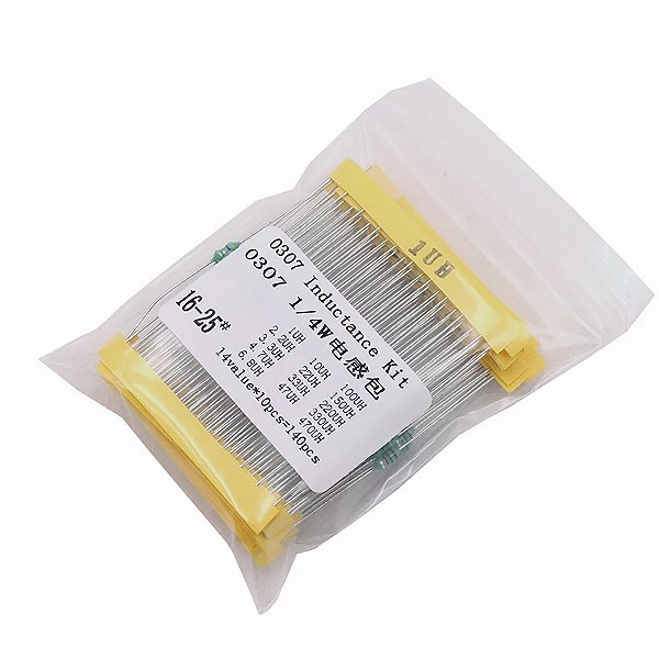 Kit Indutor 1/4W 140 Pçs Valores Diferentes