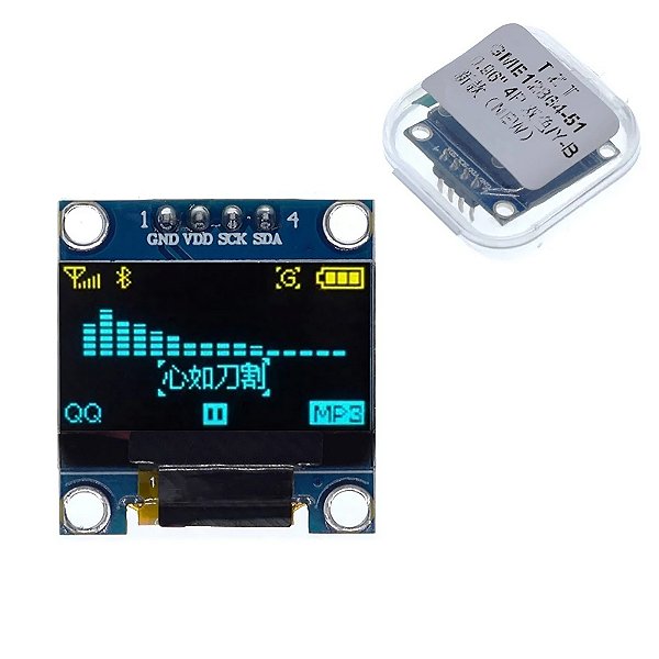 Display Oled 0.96 Gráfico I2c 128x64 Azul Amarelo