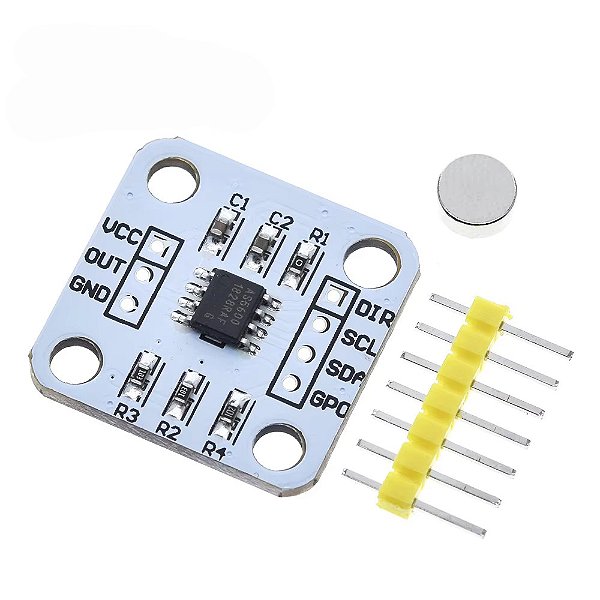 Sensor de Ângulo Magnético AS5600 12 Bits I2C para Arduino e IoT