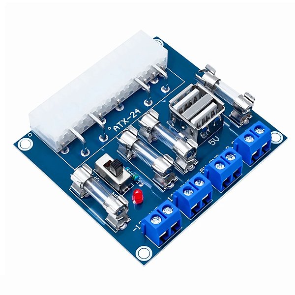 Placa De Alimentação De Bancada Atx 24pinos Com Usb