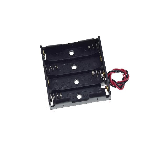 Suporte 4 Pilhas Aa Preto 1,5v