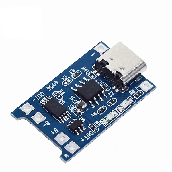 Módulo Carregador de Bateria de Lítio Tp4056 1A USB Tipo C