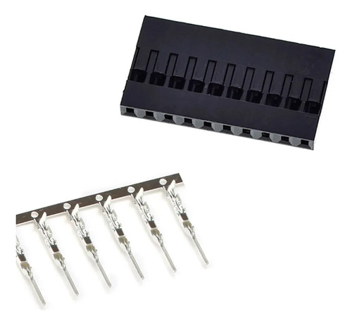 Kit 20 Conectores Dupont 10 Vias Macho com Terminal