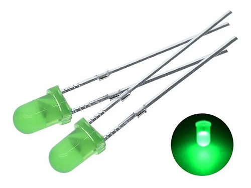 Kit 50 Leds Difuso LED 3mm Arduino Verde