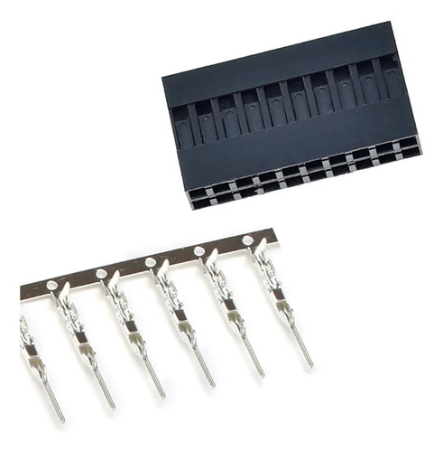 Kit 10 Conectores Dupont Duplo 2x10 20 Vias Macho