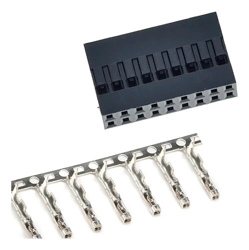 Kit 10 Conectores Dupont Duplo 2x9 18 Vias Fêmea
