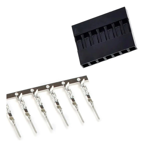 Kit 10 Conectores Dupont 7 Vias Macho com Terminal