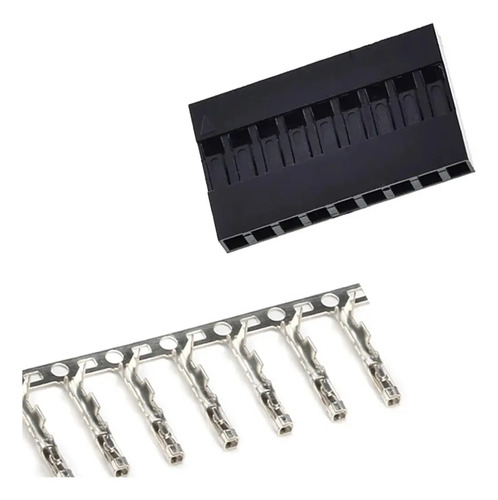 Kit 20 Conectores Dupont 9 Vias Fêmea com Terminal
