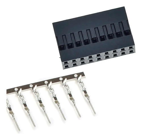 Kit 50 Conectores Dupont Duplo 2x9 18 Vias Macho