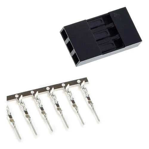 Kit 50 Conectores Dupont 3 Vias Macho com Terminal