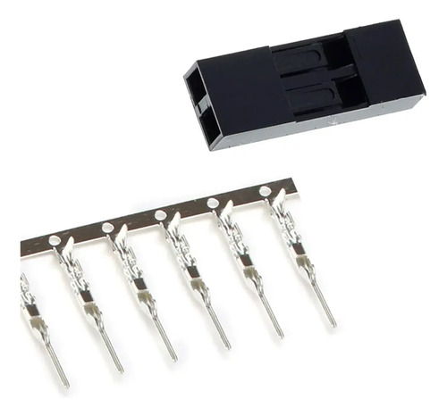 Kit 5 Conectores Dupont 2 Vias Macho com Terminal