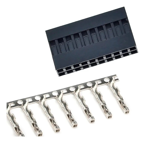 Kit 5 Conectores Dupont Duplo 2x10 20 Vias Fêmea