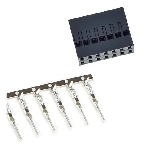 Kit 5 Conectores Dupont Duplo 2x7 14 Vias Macho