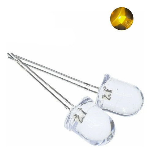Kit 10 Peças LED Alto Brilho 10mm Amarelo