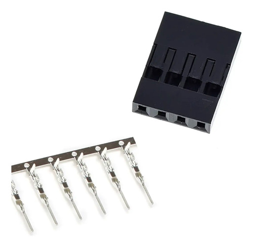 Kit 10 Conectores Dupont 4 Vias Macho com Terminal